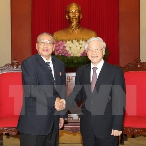 越共中央总书记阮富仲会见柬埔寨人民党