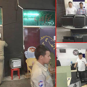 金边警方突袭网络dubo店