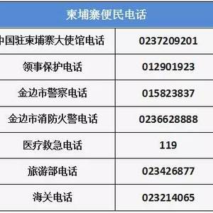 柬埔寨电话号码段到底有多少？