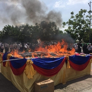 国际禁毒日 政府焚毁一批毒品